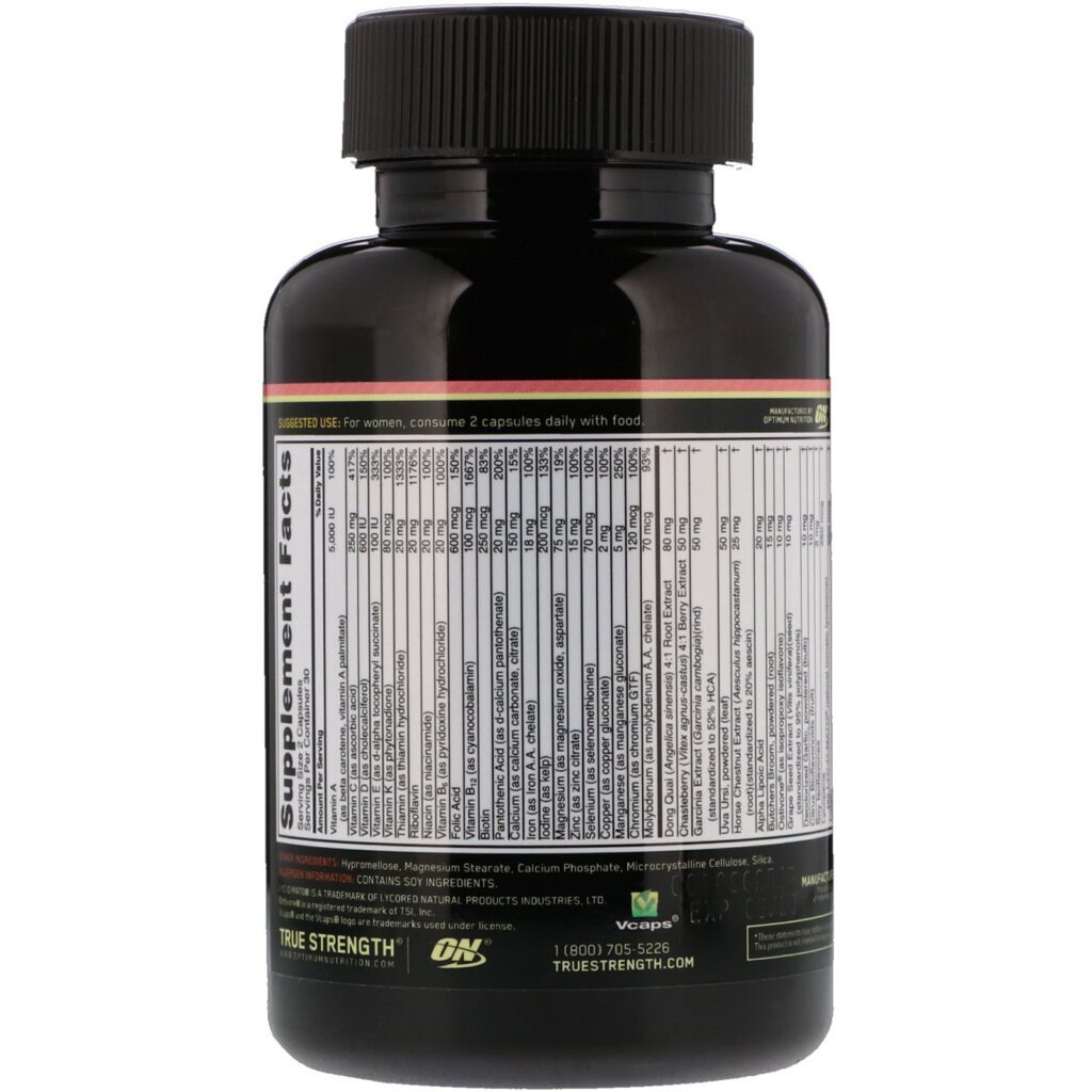 Optimum Nutrition, Opti-Women, 60 Cápsulas - Imagem 2