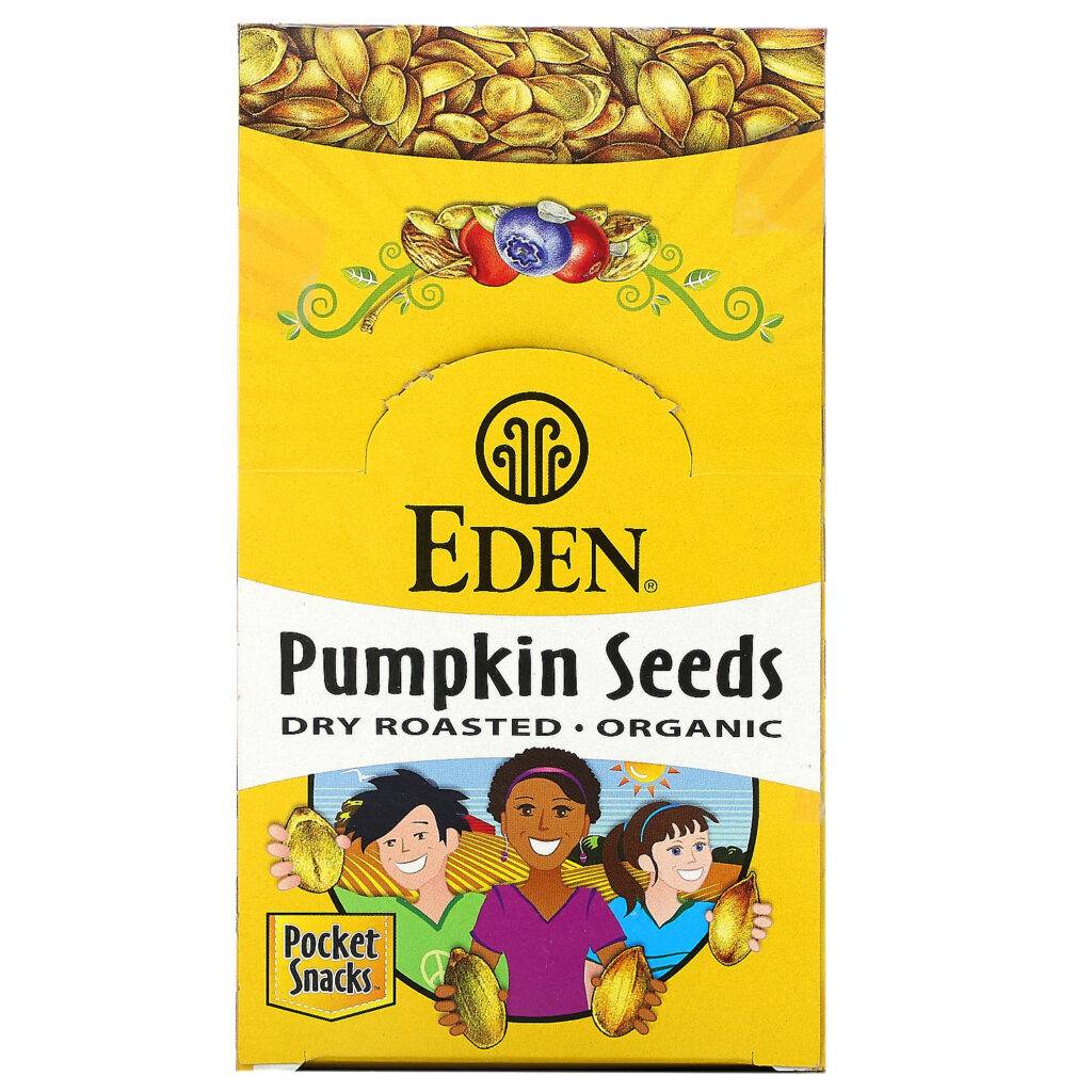 Eden Foods, Orgânico, Aperitivos de Bolso, Sementes de Abóbora, Torradas a Seco, 12 Embalagens, 1 oz (28,3 g) Cada - Imagem 2