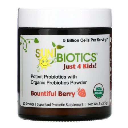 Sunbiotics, Just 4 Kids! Potent Probiotics with Organic Prebiotics Powder, Bountiful Berry, 2 oz (57 g)