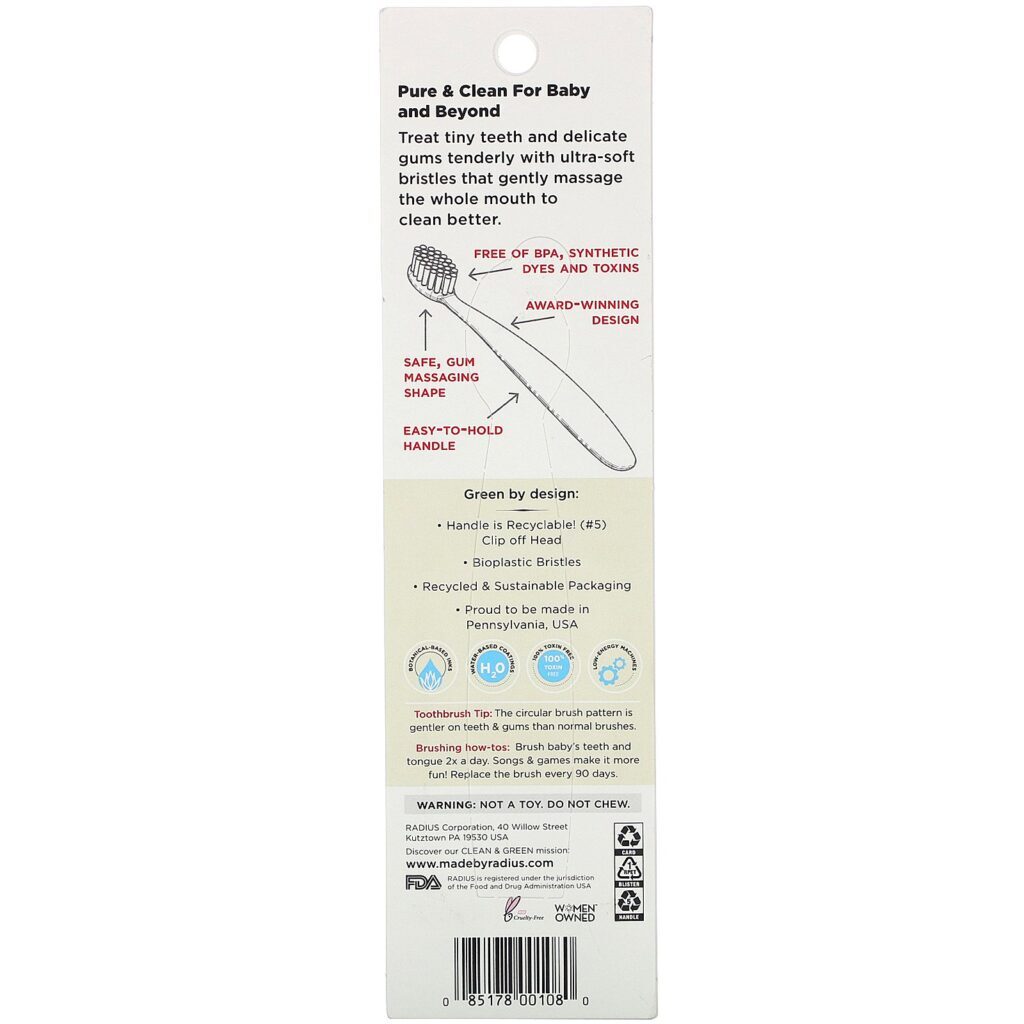 RADIUS, Pure Brush, 6 Months+, Ultra Sensitive, 1 Toothbrush - Imagem 3