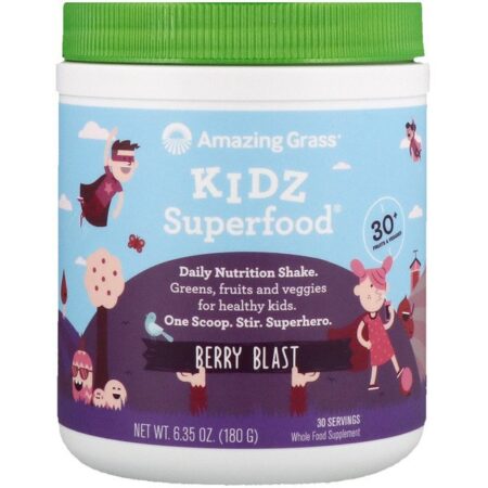 Amazing Grass, Kidz Superfood, Explosão de Frutas Silvestres, 180 g