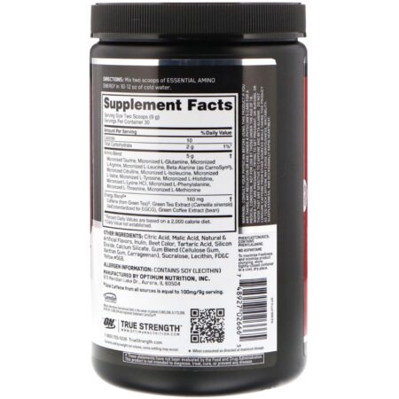 Optimum Nutrition, AmiN.O. Essencial, Energia, Fusão de Frutas, 9.5 oz (270 g) - Image 2