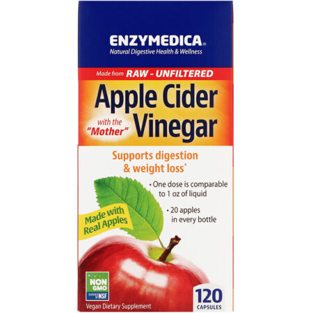 Enzymedica, Apple Cider Vinegar with the Mother, 120 Capsules