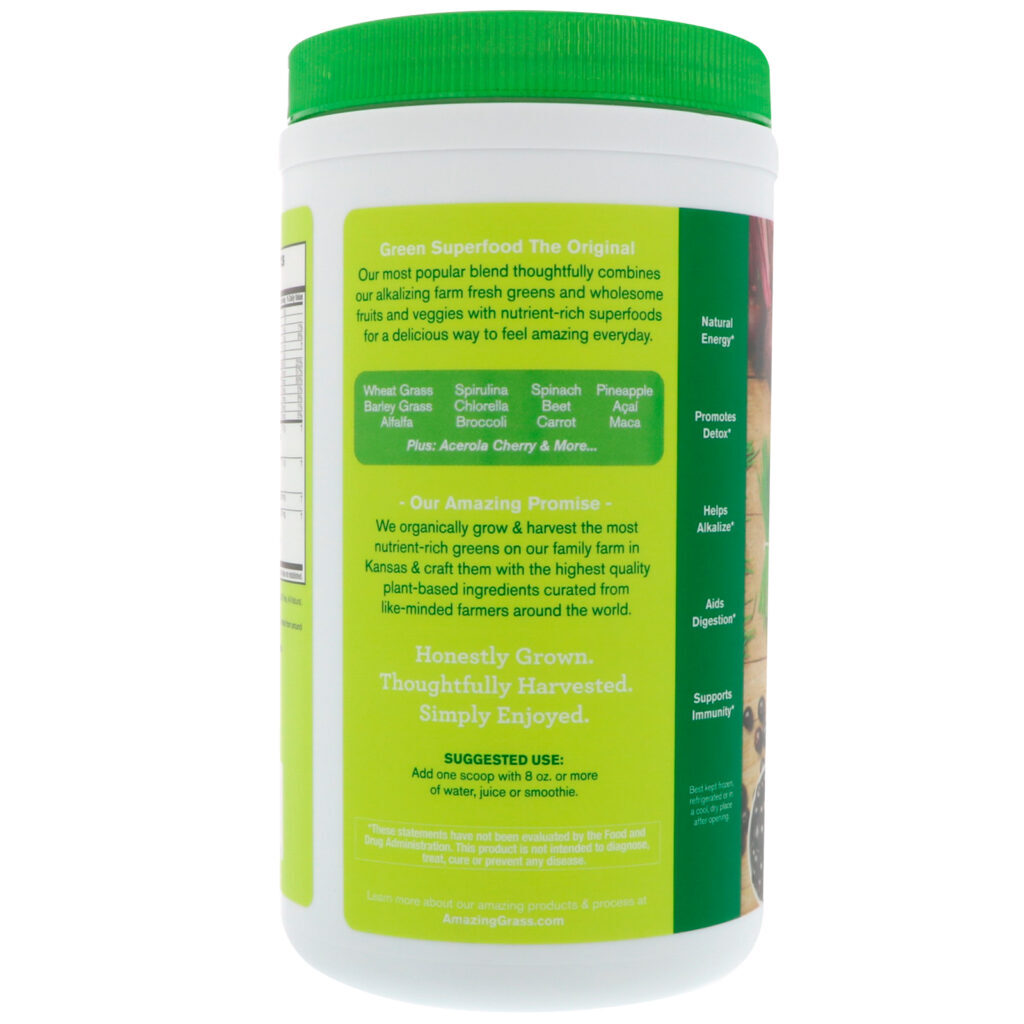 Amazing Grass, Superalimento Verde Original, 17 oz (480 g) - Imagem 3