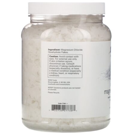 Now Foods, Soluções, Flocos de Magnésio, 100% Puros, 1531 g (3,37 lbs) - Imagem 2