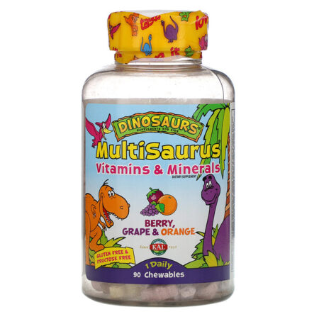 KAL, Dinosaurs, MultiSaurus, Vitamins & Minerals, Berry, Grape & Orange, 90 Chewables - Image 2