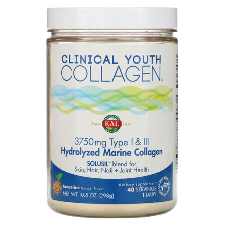 KAL, Hydrolyzed Marine Collagen, Tangerine, 3,750 mg, 10.5 oz (298 g)