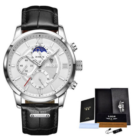 Relógio Masculino Lige Ocean King Com Pulseira de Couro — foto 2 Relógio Masculino Lige Ocean King Com Pulseira de Couro — foto 2