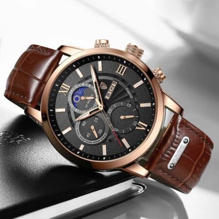 Relógio Masculino Lige Ocean King Com Pulseira de Couro — foto 3 Relógio Masculino Lige Ocean King Com Pulseira de Couro — foto 3