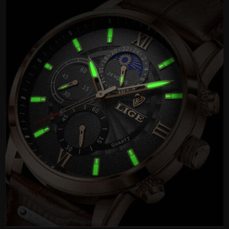 Relógio Masculino Lige Ocean King Com Pulseira de Couro — foto 5 Relógio Masculino Lige Ocean King Com Pulseira de Couro — foto 5