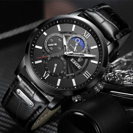 Relógio Masculino Lige Ocean King Com Pulseira de Couro — foto 7 Relógio Masculino Lige Ocean King Com Pulseira de Couro — foto 7