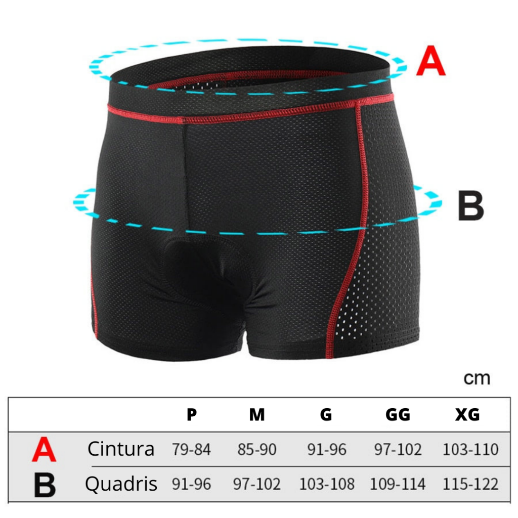 Short Bermuda Ciclismo Com Almofada em Gel 5D - Imagem 5