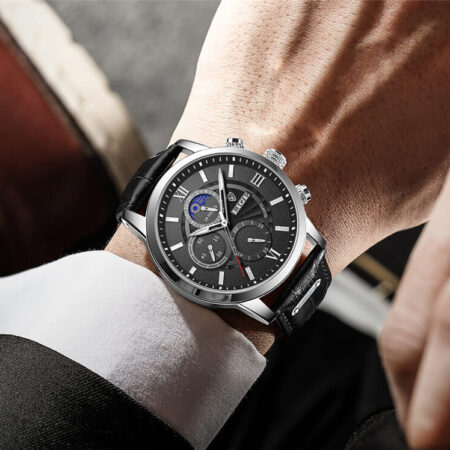 Relógio Masculino Lige Ocean King Com Pulseira de Couro — foto 10 Relógio Masculino Lige Ocean King Com Pulseira de Couro — foto 10