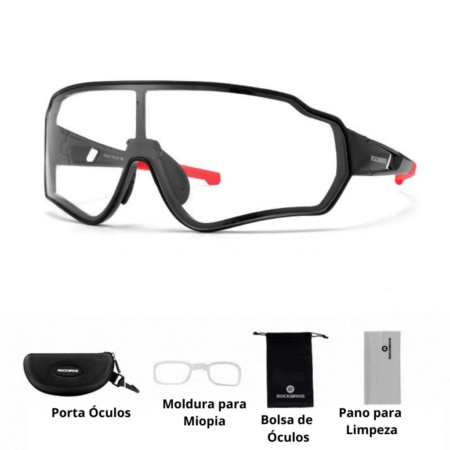 Óculos Ciclismo com Proteção UV400 Masculino/Feminino RockBros - Imagem 8