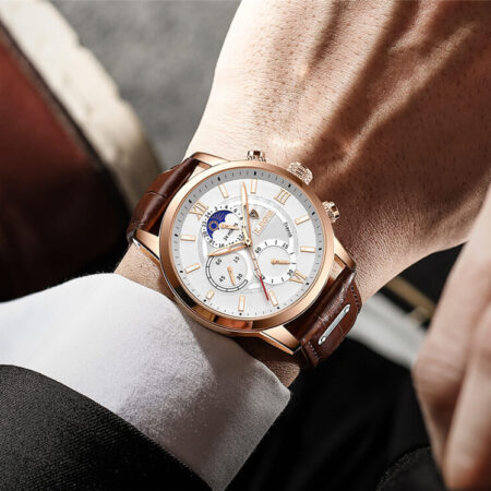 Relógio Masculino Lige Ocean King Com Pulseira de Couro — foto 12 Relógio Masculino Lige Ocean King Com Pulseira de Couro — foto 12