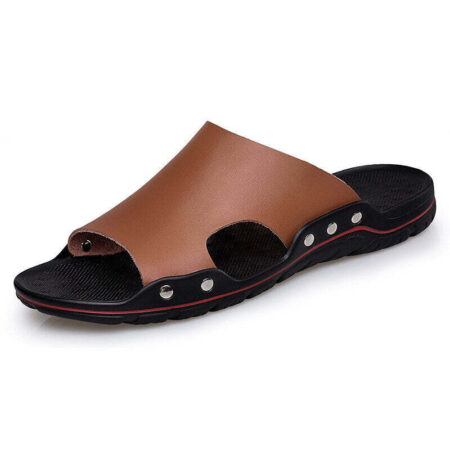 Chinelo de Couro Ortopédico com Sola Antiderrapante — foto 3