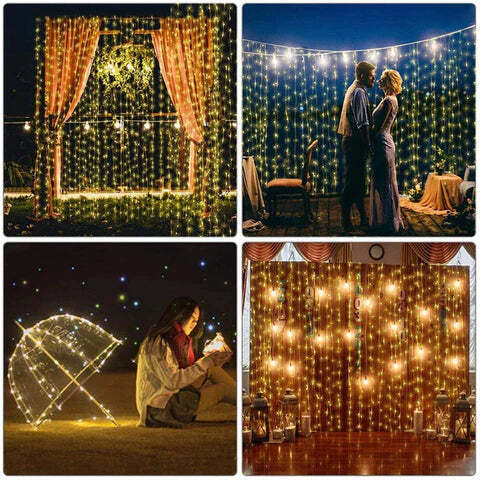 Cortina de Led com 300 Luzes e 8 Modos para Natal - Imagem 6
