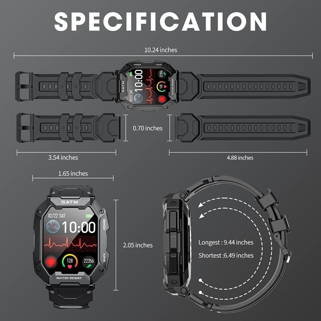 Rastreador De Condicionamento Físico Tático Smartwatches 5at - Imagem 16