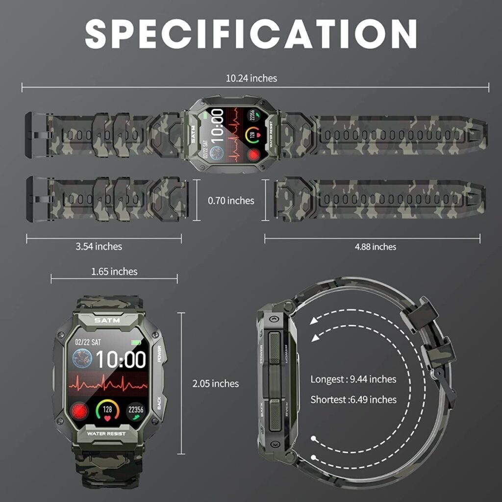 Rastreador De Condicionamento Físico Tático Smartwatches 5at - Imagem 6