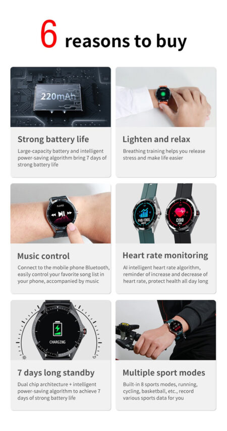 Relógio Smartwatch Kumi Gw16t Bluetooth 5.0 Tela 1.3 Pol. - Image 9