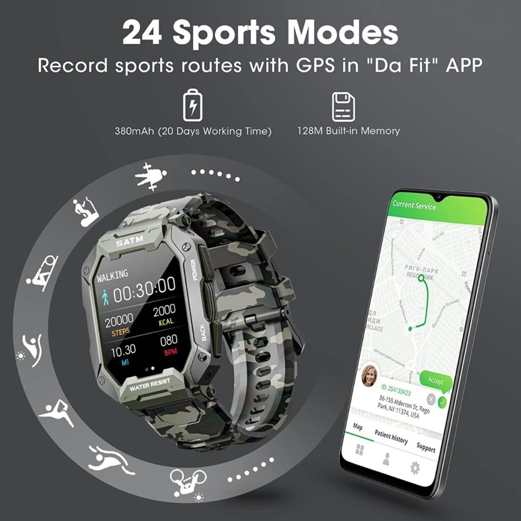 Rastreador De Condicionamento Físico Tático Smartwatches 5at - Imagem 3