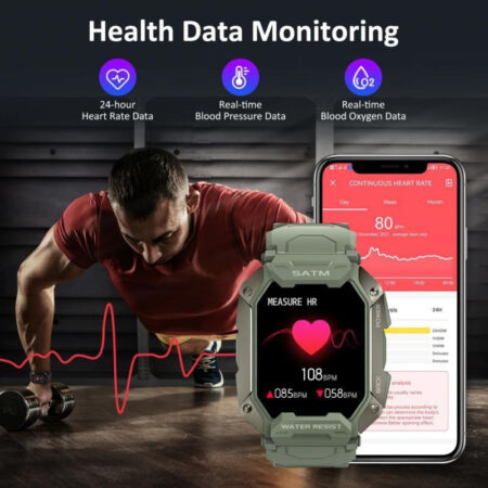 Smartwatch Militar C20 Anti-choque À Prova D'água De 50 M. - Imagem 3