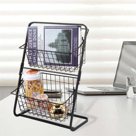 Fruteira de Mesa Metal 2 Andares Camada Dupla Organizador - Imagem 4