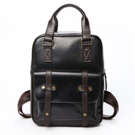 Bolsa Mochila Feminina Executiva Vintage com Fivelas - Imagem 9