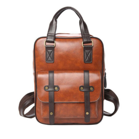 Bolsa Mochila Feminina Executiva Vintage com Fivelas - Imagem 4