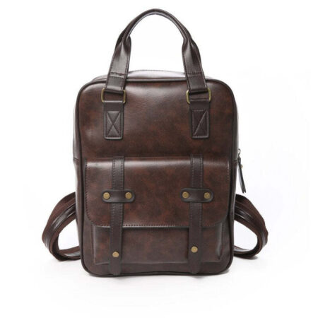 Bolsa Mochila Feminina Executiva Vintage com Fivelas - Imagem 3
