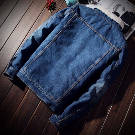 Jaqueta Jeans Overside Masculina Forroda em Lã - Imagem 8