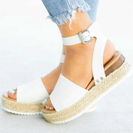 Sandália Flatform Corda Amarração Flower - Imagem 9