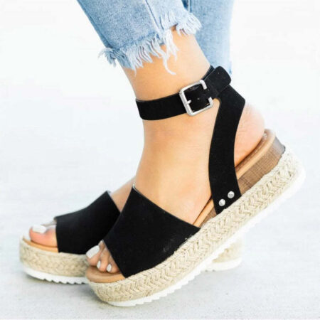 Sandália Flatform Corda Amarração Flower - Imagem 7