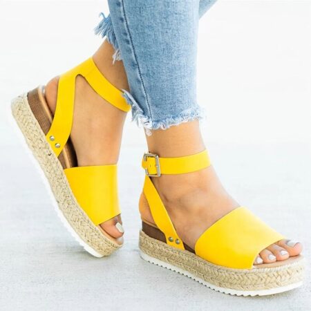 Sandália Flatform Corda Amarração Flower - Imagem 13