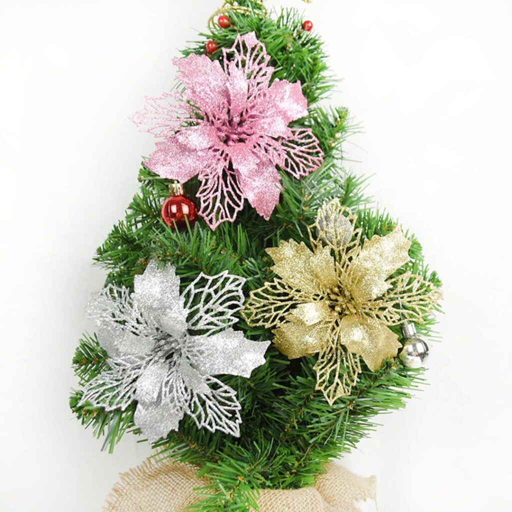 Kit 5 Flores Decoração para Natal - Imagem 3