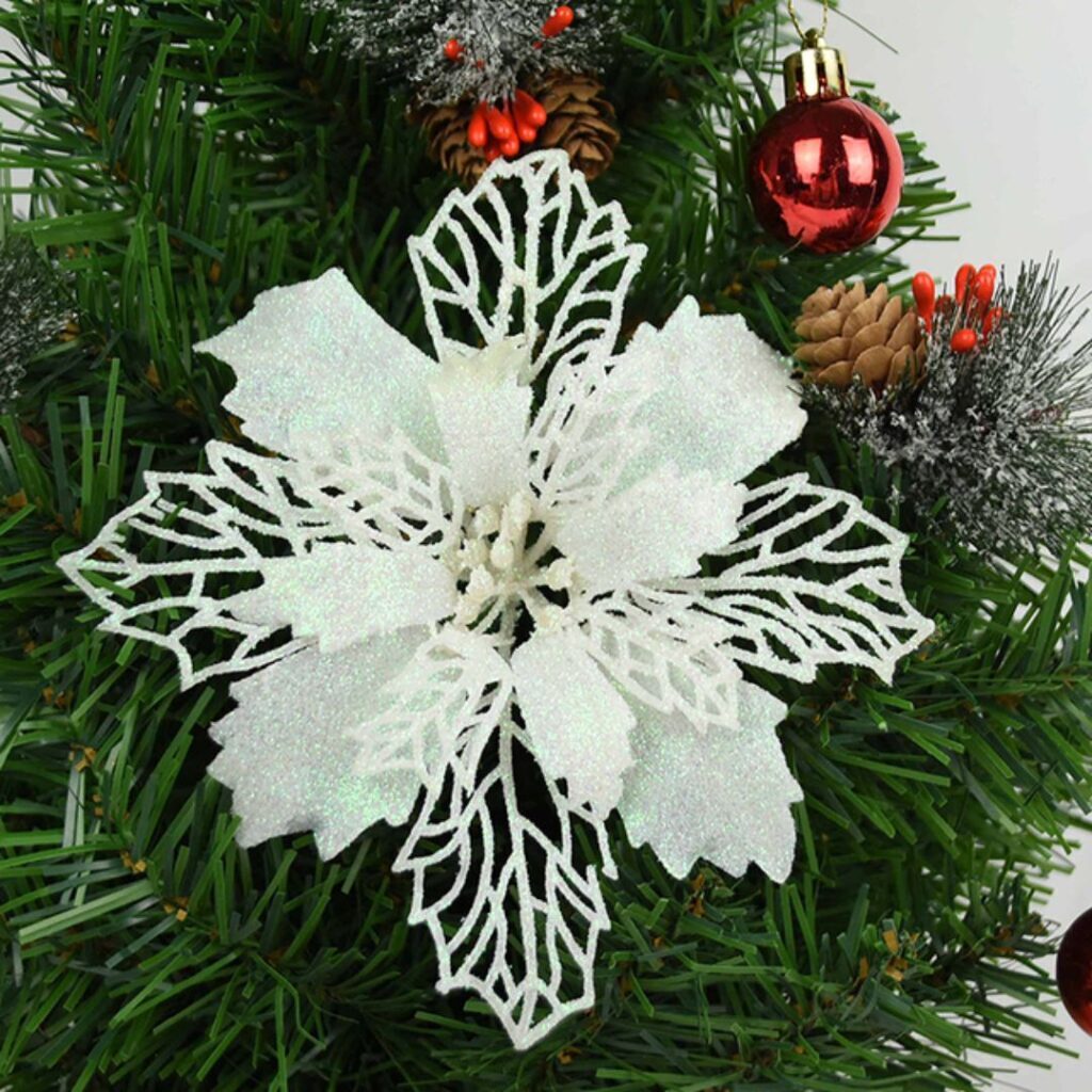 Kit 5 Flores Decoração para Natal - Imagem 5