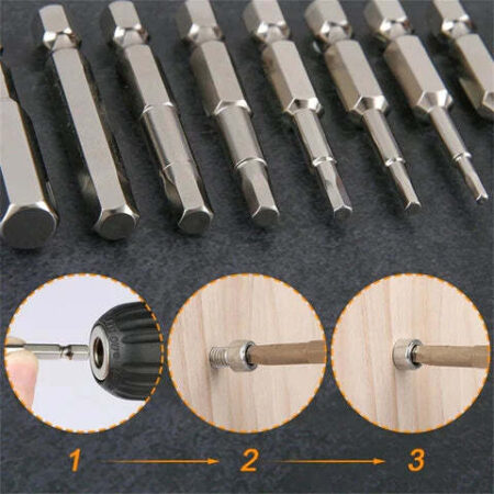 Kit Completo Brocas Hexagonal Magnética 7 Peças - Imagem 3