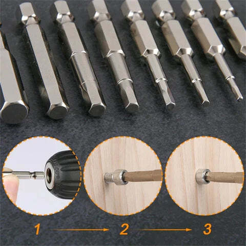 Kit Completo Brocas Hexagonal Magnética 7 Peças - Imagem 3