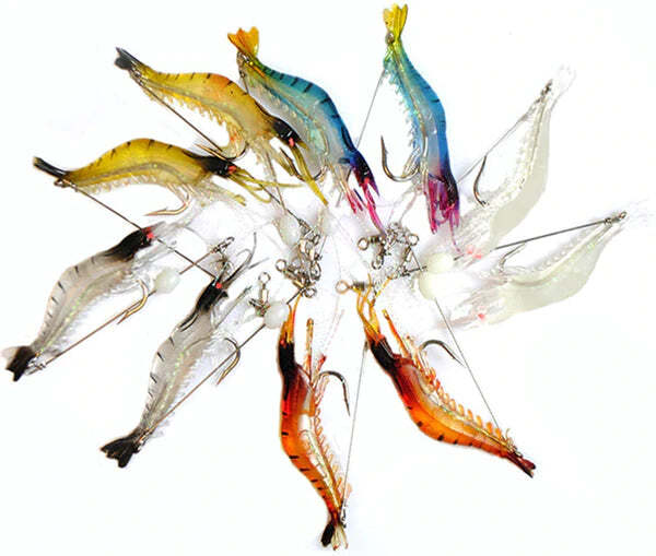 Kit com 5 Iscas de Camarões Artificiais Para Pesca - Imagem 2