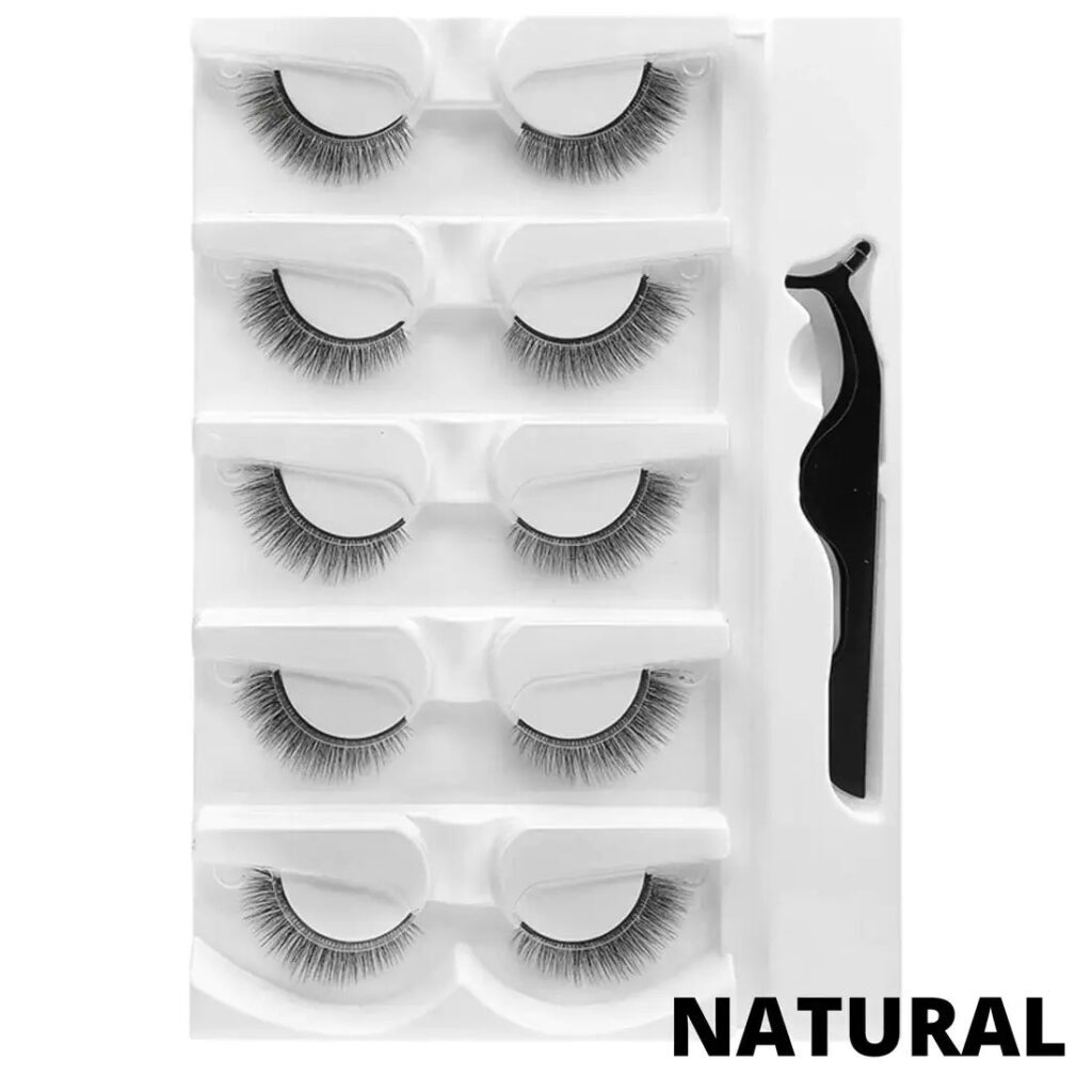 Kit com 5 Pares de Cílios Reutilizáveis + Pinça de Brinde - Imagem 2