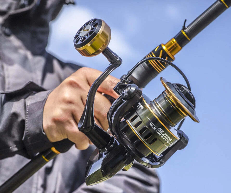 Molinete de Pesca LINNHUE HE Recolhimento 5.2:1 Drag 10kg - Imagem 3