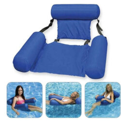 Boia Poltrona Flutuante Inflável para Piscina (Cadeira / Cama ajustável + Dobrável)