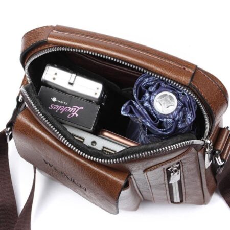 Bolsa Transversal de Couro Masculina Pequena - Imagem 2