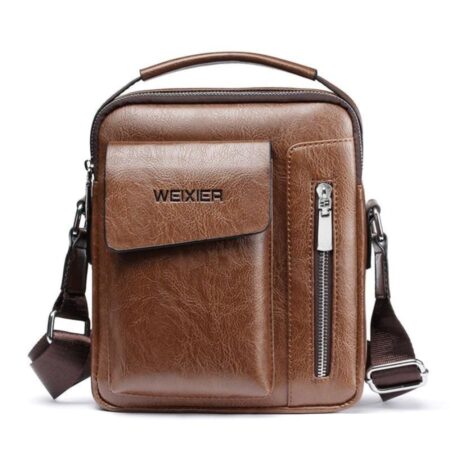 Bolsa Transversal de Couro Masculina Pequena - Imagem 7
