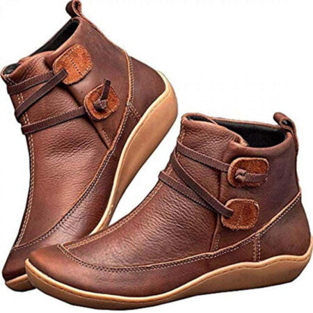 Bota Feminina de Couro Cano Curto Confortável - Imagem 6