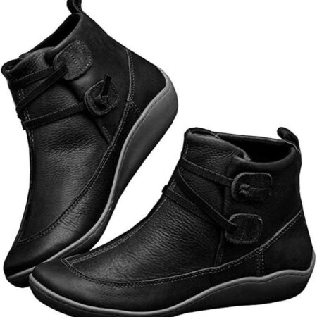 Bota Feminina de Couro Cano Curto Confortável - Imagem 2