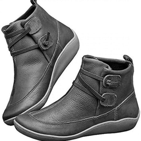 Bota Feminina de Couro Cano Curto Confortável - Imagem 4