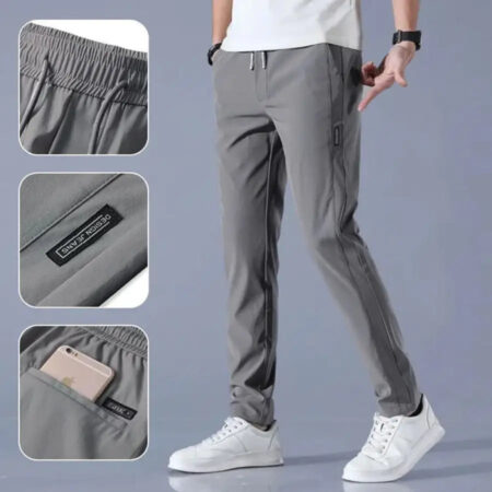 Modena Grey Peached Stretch Cotton Chino - Custom Fit Pants