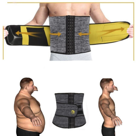 Cinta Modeladora Abdominal Masculina de Compressão Cinza com Suporte p