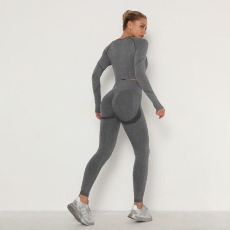 Conjunto Fitness Mesclado Feminino Sem Costura - Imagem 22